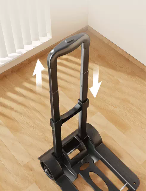 Hand-Pulled Cart for Home Use, Foldable Portable Luggage Trolley, Load-Bearing Cart for Grocery Shopping and Parcel Pickup, Two-Wheeled Cart for Cross-Border Use detail 9