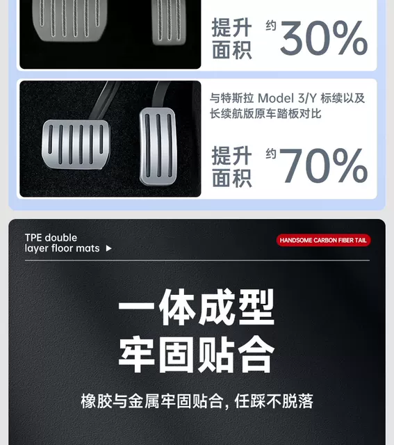 Suitable for Tesla Brake Accelerator Pedal Modely/3 New Version Alloy Pedal Ya Interior Modification Accessories detail 10
