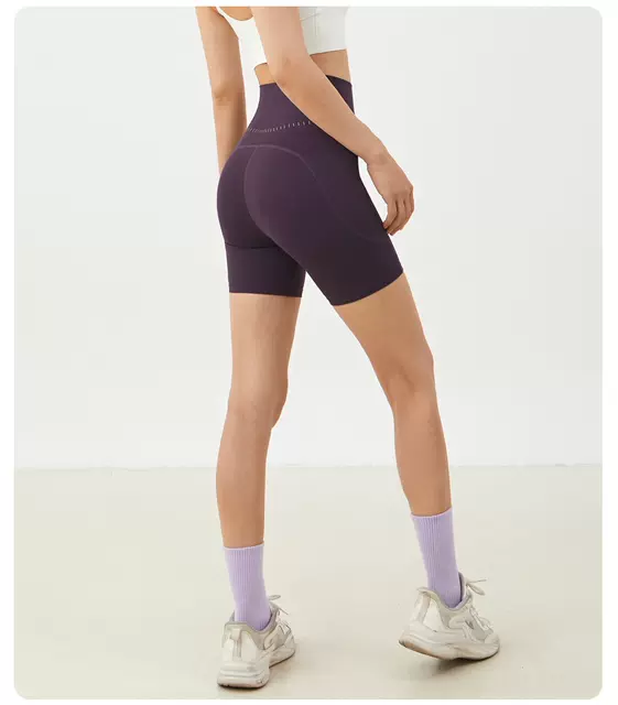 Four-Point Yoga Pants Without Embarrassing Lines, High-Waisted Peach Butt Lift Outer Wear Cycling Fitness Running Shorts for Women detail 2