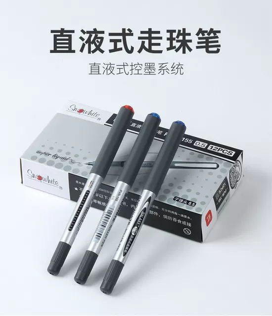 Original White Snow Straight Liquid Pcr155 Ball Pen Water Pen Gel Pen Exam Pen 0.5mm Bullet Signature Pen detail 2