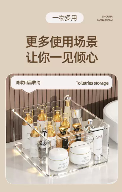 Transparent Large-Capacity Storage Box Acrylic Multi-Functional Thickened Desktop Storage Basket Rectangular Storage Box detail 9