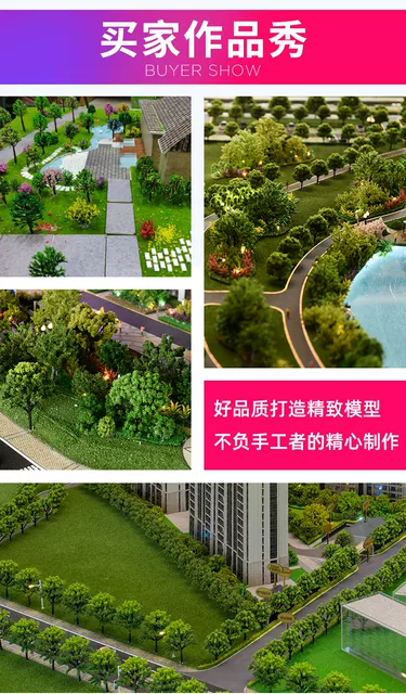 Crab Kingdom Architectural Model Sand Table Materials, Simulated Plastic Trees, Micro-Landscape Small Trees, Handmade Wholesale Miniatures detail 9