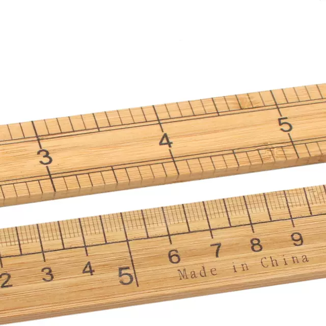 Bamboo Ruler, Straight Ruler, Clothing Measuring Ruler, Wooden Ruler, Teaching Ruler, 1.0m Bamboo Rulers, Tailor's Ruler for Measuring Fabric, Inches, 33cm Wooden Rulers detail 5