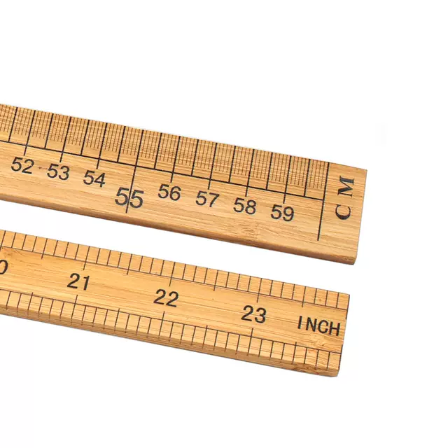 Bamboo Ruler, Straight Ruler, Clothing Measuring Ruler, Wooden Ruler, Teaching Ruler, 1.0m Bamboo Rulers, Tailor's Ruler for Measuring Fabric, Inches, 33cm Wooden Rulers detail 3