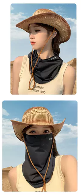 Cycling Sun Protection Mask for Men, Full Face and Neck Protection, Ice Silk Ear-Hanging Anti-Sand Mask, Sunshade Mask for Women, Uv Protection detail 7