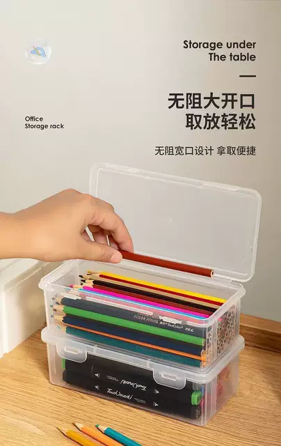Large-Capacity Pencil Box, Transparent Stationery Box, Pen Holder, Colored Lead, Kidsren's Crayon Painting Storage Box, Desktop Storage Box detail 5