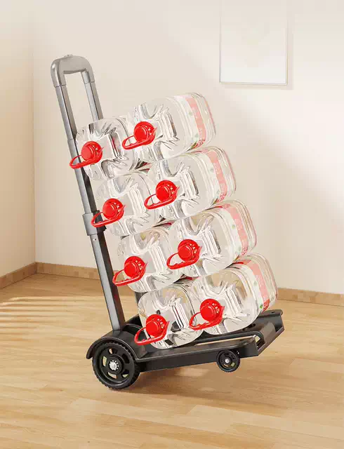 Hand-Pulled Cart for Home Use, Foldable Portable Luggage Trolley, Load-Bearing Cart for Grocery Shopping and Parcel Pickup, Two-Wheeled Cart for Cross-Border Use detail 7