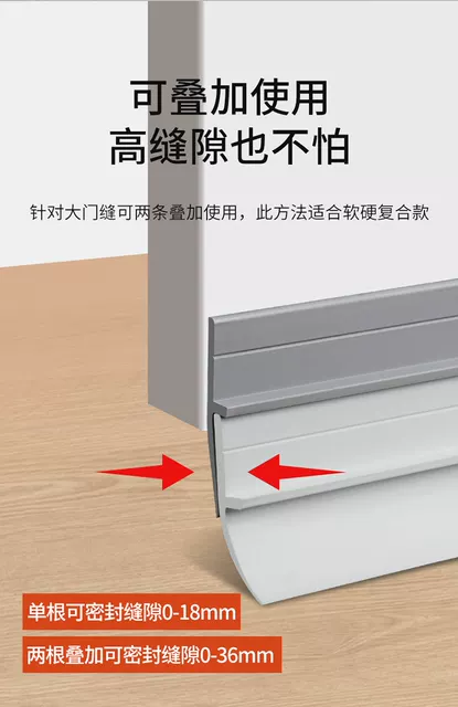 Door Slit Door Bottom Sealing Strip Self-adhesive Sound Insulation Security Door Gap Baffle Glass Door Rubber Strip Window Windbreak Artifact detail 10
