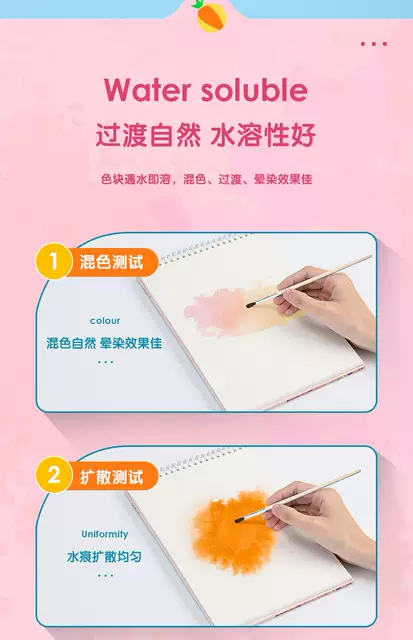 Deli solid paint watercolor paint professional art 36 color 48 color beginner primary school children graffiti detail 7