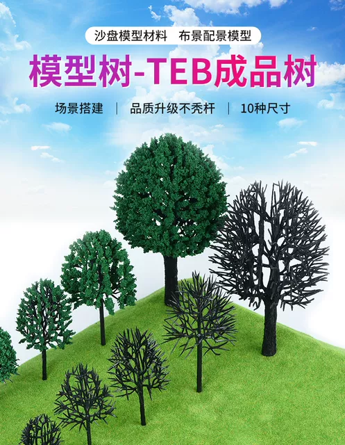 Crab Kingdom Architectural Model Sand Table Materials, Simulated Plastic Trees, Micro-Landscape Small Trees, Handmade Wholesale Miniatures detail 3