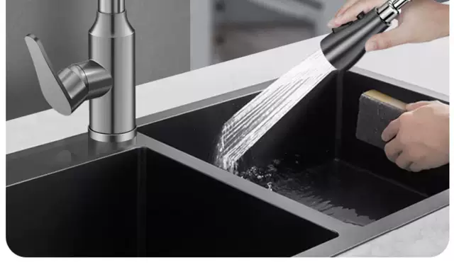 Pull-Out Faucet for Kitchen Sink, Splash-Proof Sink for Home Use, Hot and Cold Dual-Use Faucet for Dishwashing detail 6
