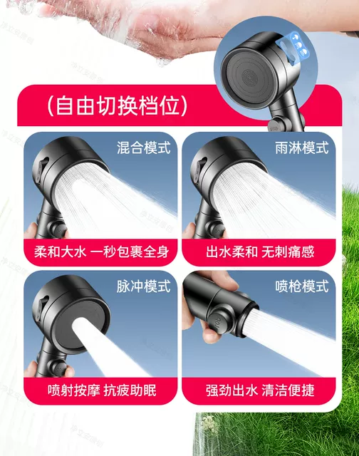 Supercharged Shower Head with Powerful Pressure and Large Water Flow for Home Bathroom Shower, Integrated Hose and Showerhead, a Bathing Essential detail 5