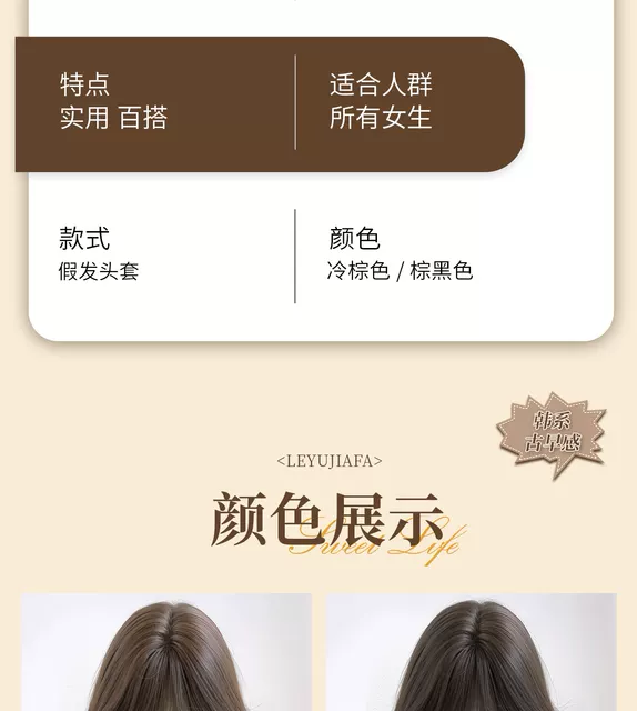 Full Head Wig for Women, Realistic Human Hair, Seamless Front Scalp, Full Bangs, Long Wavy Curly Hair Wig detail 10