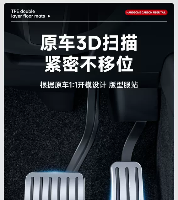 Suitable for Tesla Brake Accelerator Pedal Modely/3 New Version Alloy Pedal Ya Interior Modification Accessories detail 7
