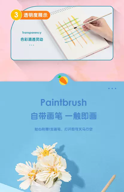 Deli solid paint watercolor paint professional art 36 color 48 color beginner primary school children graffiti detail 8