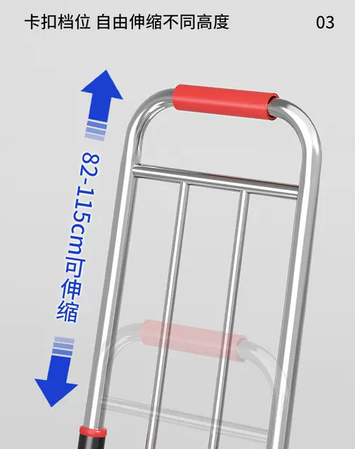 Folding Trolley Handcart for Home Shopping and Carrying, Portable Luggage Cart for Grocery Shopping detail 9