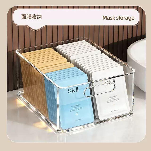 Transparent Large-Capacity Storage Box Acrylic Multi-Functional Thickened Desktop Storage Basket Rectangular Storage Box detail 11