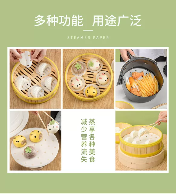 Steamer Paper Steamed Bun Pad Paper Food Grade Household Special Steamer Cloth Pad Steamed Bun Pad Disposable Oil Paper detail 1