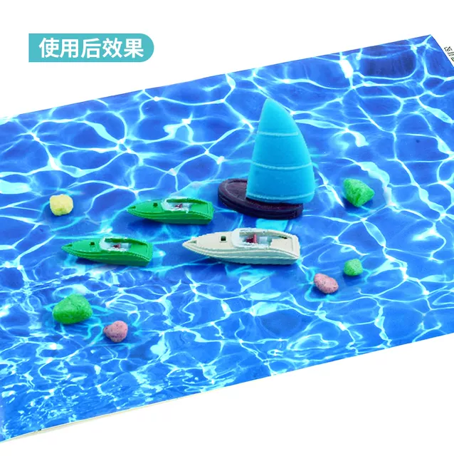 Crab Kingdom Architectural Model Handmade DIY Materials Outdoor Micro-Landscape DIY Handmade Water Texture Paper Stickers Imitation Water detail 8