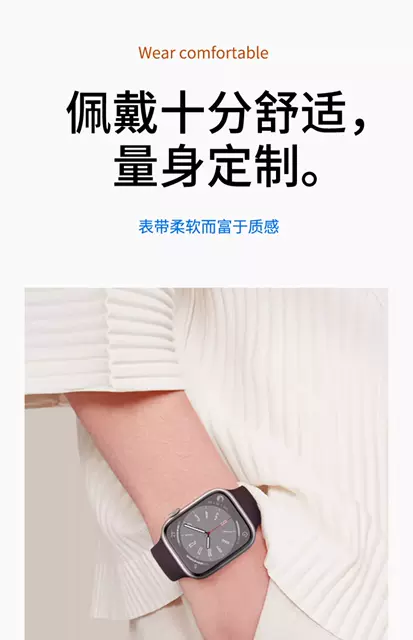 Suitable for Apple S11 Watch Strap Iwatch10/9/8/7Se Silicone Breathable Classic Watch Strap Ultra Wristband detail 7