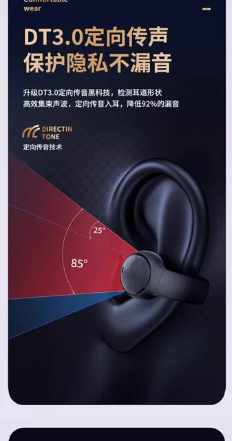 Clip-On Bluetooth Earphones New Model 2026 Wireless Air Conduction Ultra-Long Battery Life Large Battery Noise-Cancelling Wireless Earphones detail 5