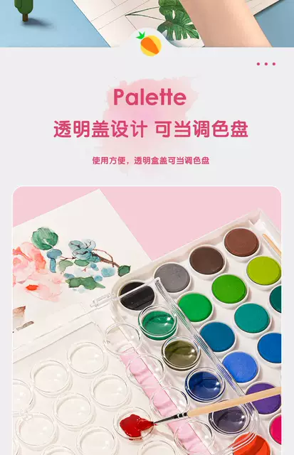 Deli solid paint watercolor paint professional art 36 color 48 color beginner primary school children graffiti detail 12